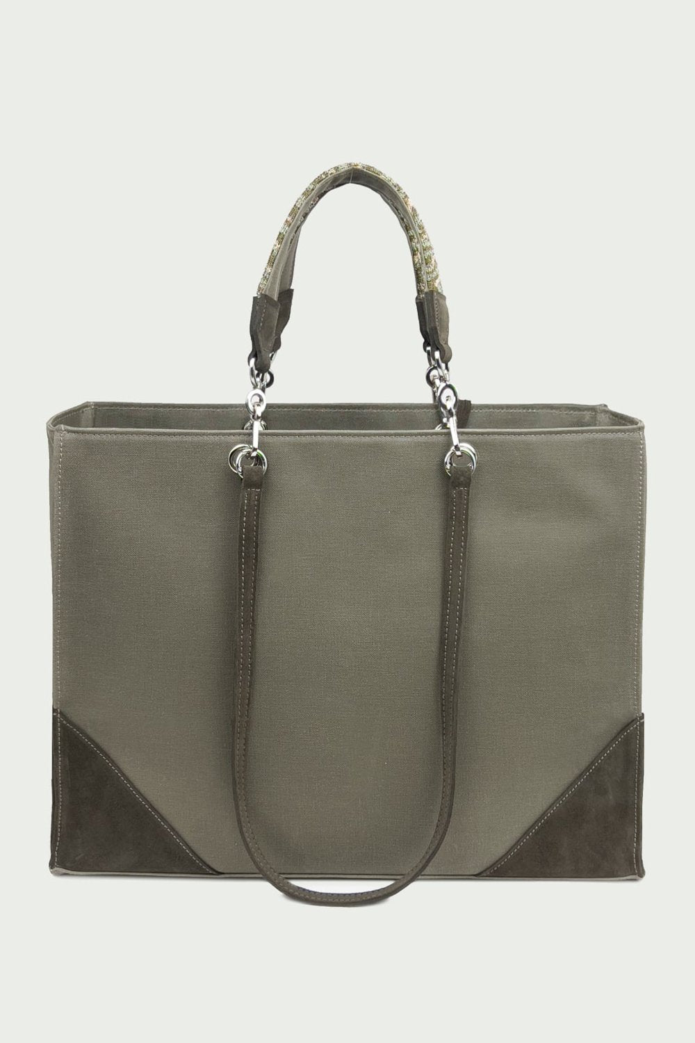 D’ylla Atelier-Valeria Tote Bag Khaki-Omuz Çantası-2-Milagron.com