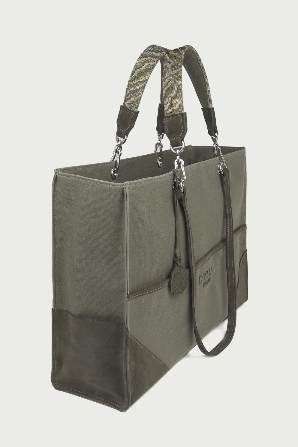 D’ylla Atelier-Valeria Tote Bag Khaki-Omuz Çantası-3-Milagron.com