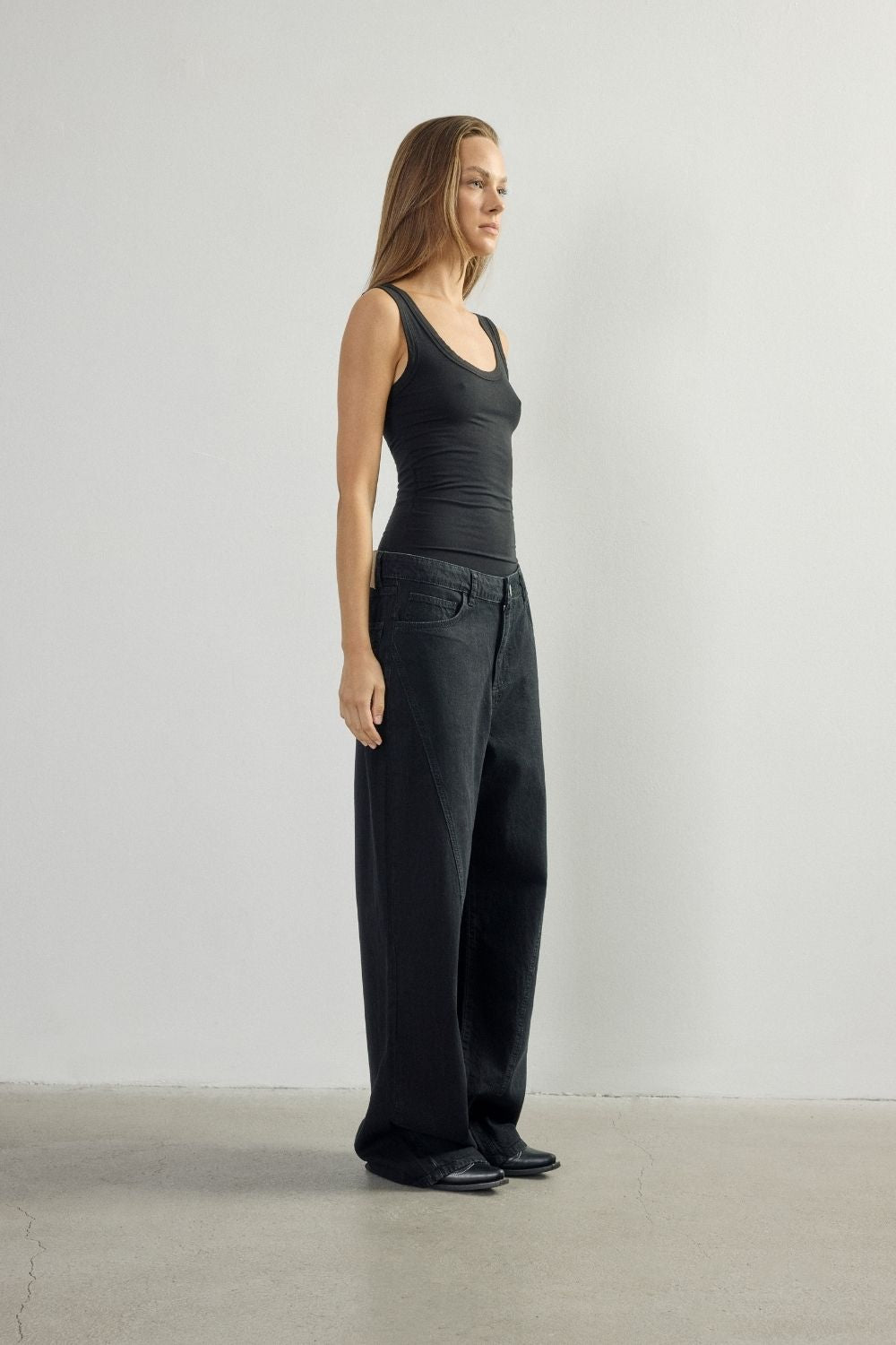 Black Denim Kimono Jean - 3