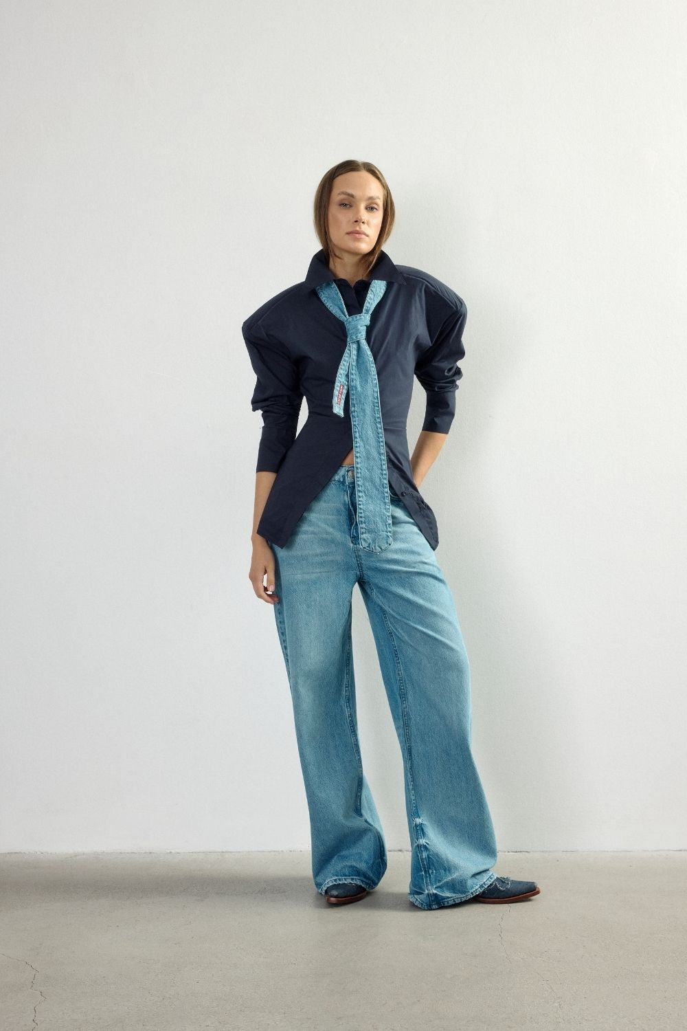 Padded Pleated Merlot Shirt - 1