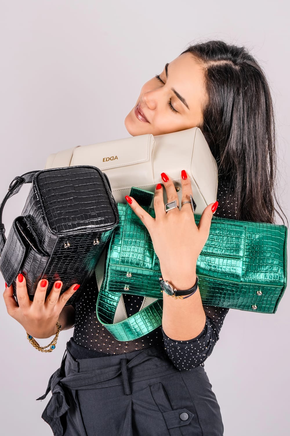 Edda Studio-Mint Sparkle-Omuz Çantası-8-Milagron.com