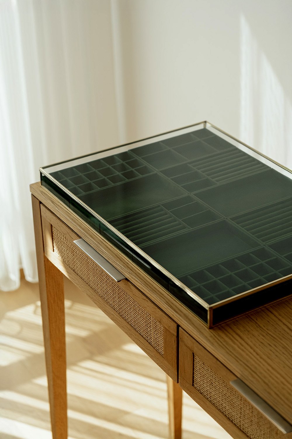 El Crea Designs-Cam Takı Mücevher Teşhir Standı Düzenleyici Vitrin | Pirinç & Gold-Takı Standı-4-Milagron.com