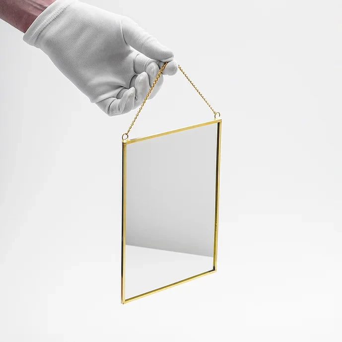 El Crea Designs-Pirinç Gold Duvar Askılı Ayna 20x15cm-Ayna-3-Milagron.com