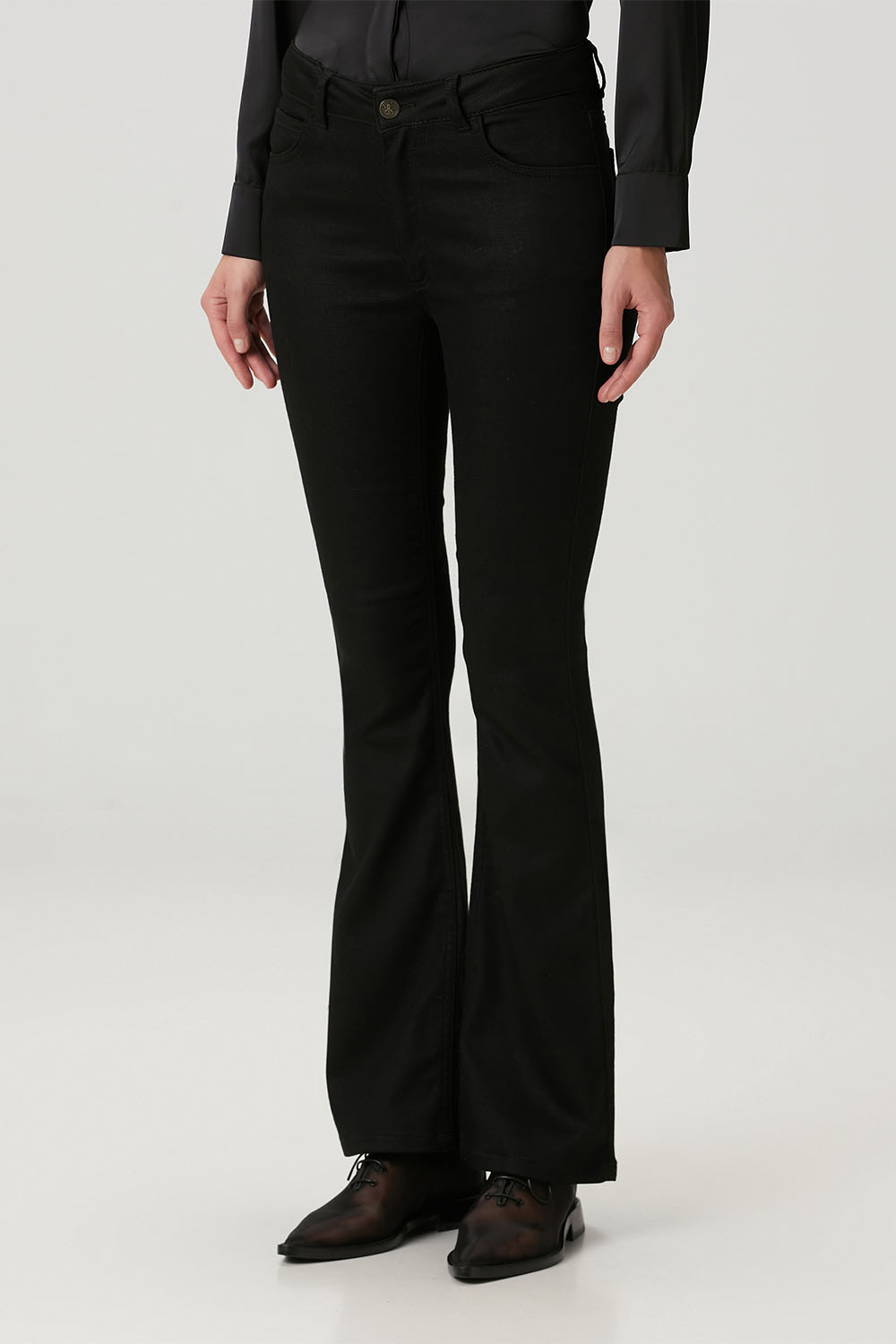 Siyah Flare Leg Jean Pantolon - 2