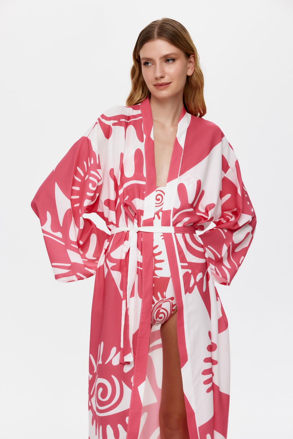 Eliphe-Rax Pembe Maxi Kimono-Kimono-2-Milagron.com