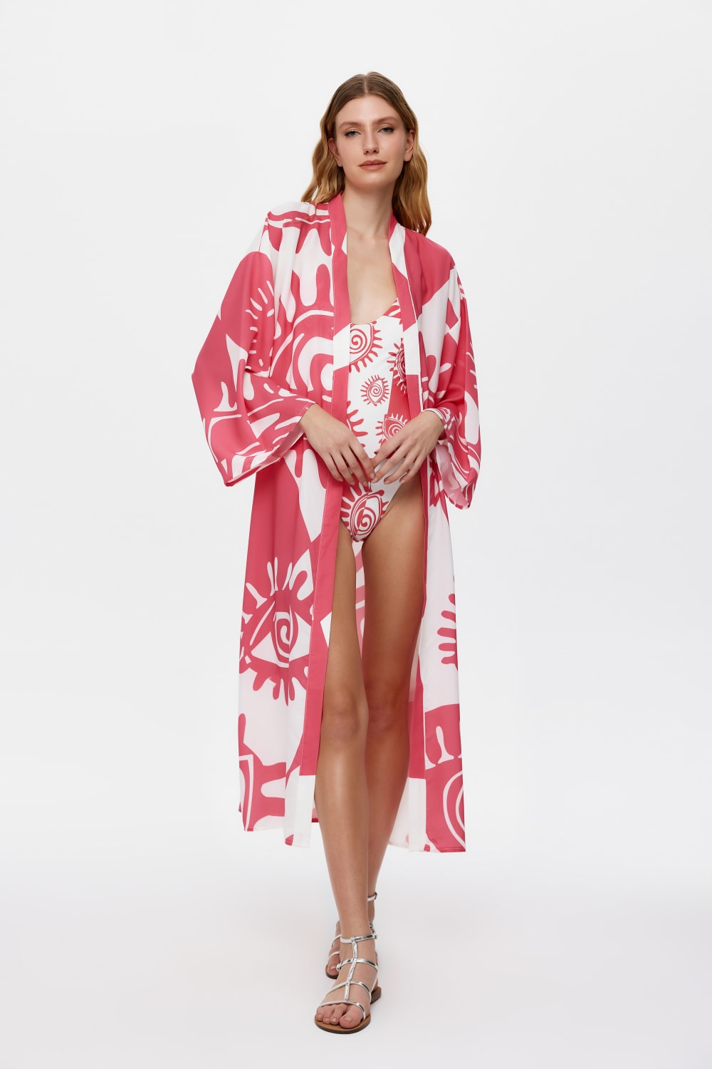 Eliphe-Rax Pembe Maxi Kimono-Kimono-3-Milagron.com