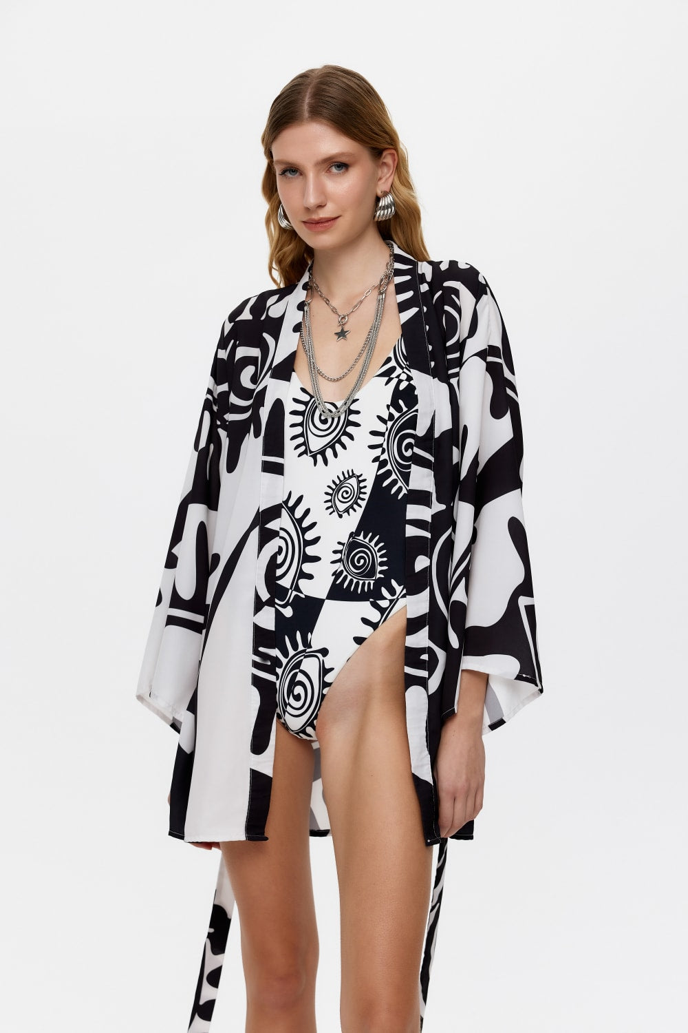 Eliphe-Rax Siyah Mini Kimono-Kimono-1-Milagron.com