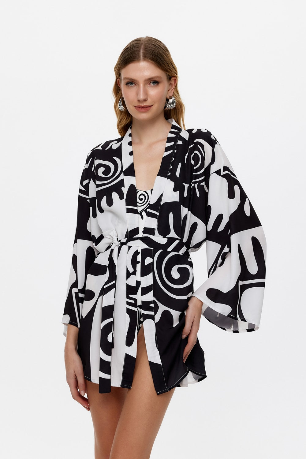 Eliphe-Rax Siyah Mini Kimono-Kimono-3-Milagron.com