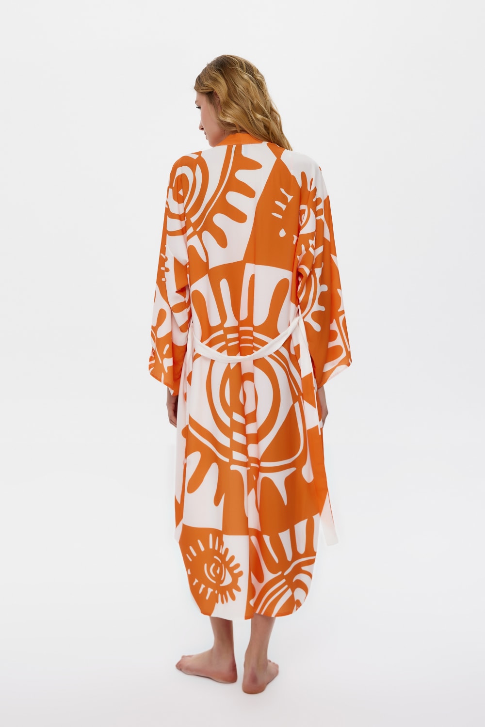 Eliphe-Rax Turuncu Maxi Kimono-Kimono-3-Milagron.com