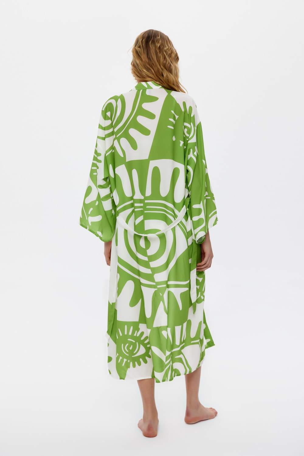 Eliphe-Rax Yeşil Maxi Kimono-Kimono-3-Milagron.com