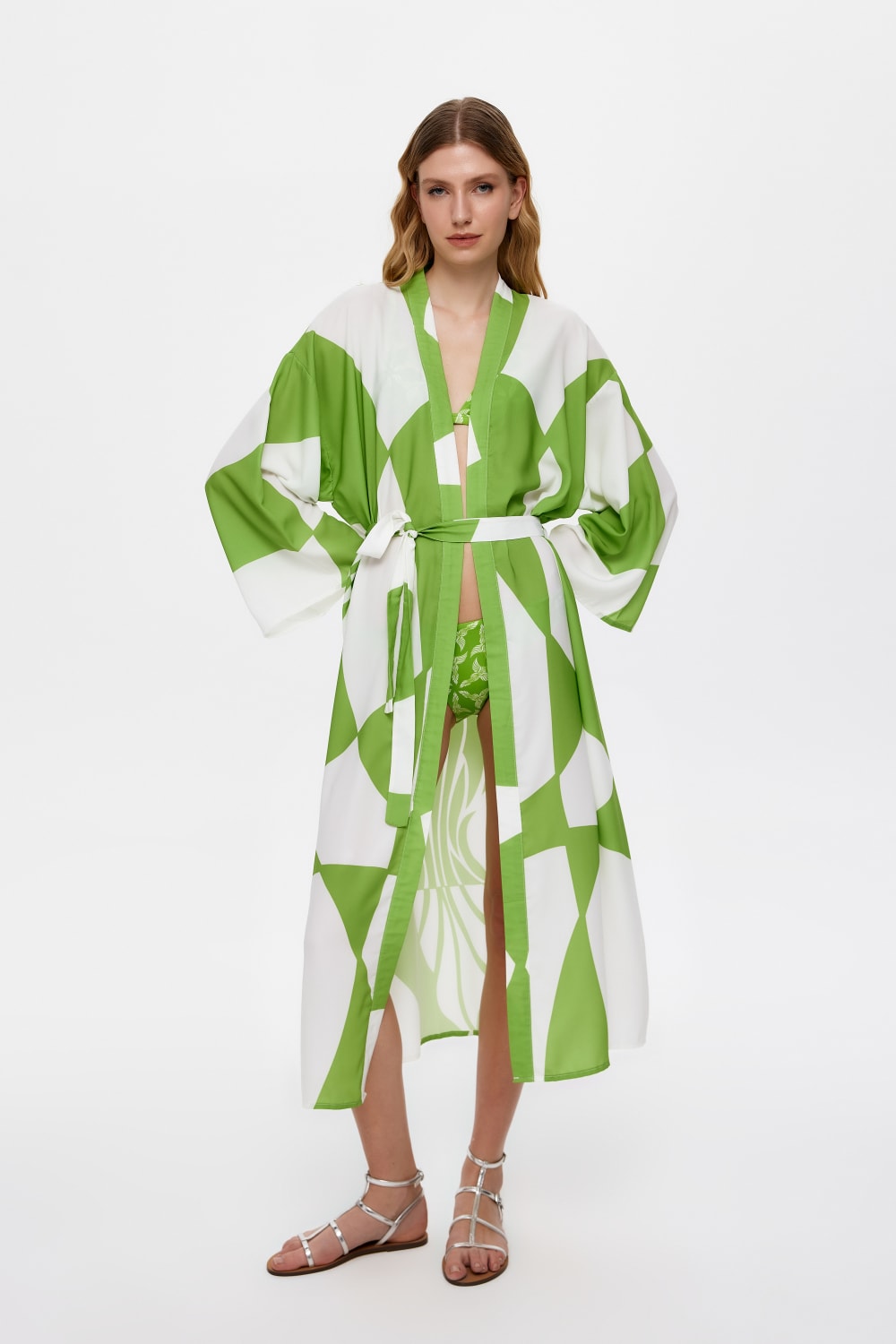 Eliphe-Sireng Yeşil Maxi Kimono-Kimono-4-Milagron.com