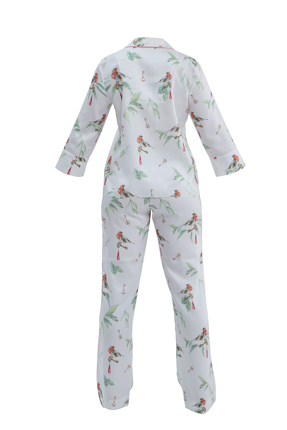 Elli2-White Blossom Birds-Pijama Takımı-6-Milagron.com