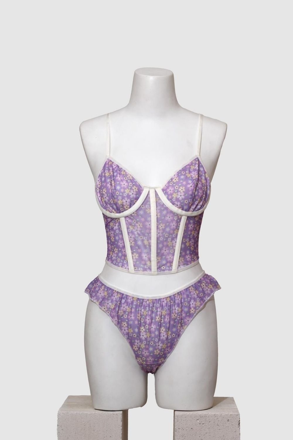 Elorian Couture Lingerie-Floral Whispers - Fiona Bustier Set-İç Giyim Setleri-3-Milagron.com