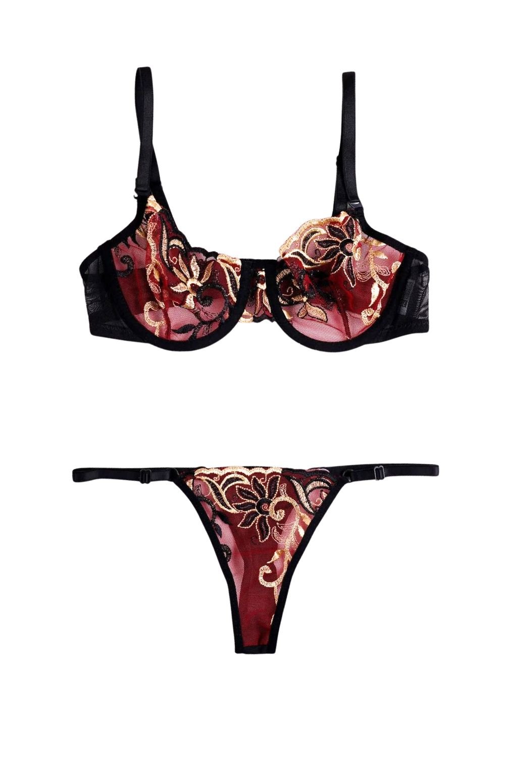 Elorian Couture Lingerie-Floral Whispers - Valencia Bra Set-İç Giyim Setleri-1-Milagron.com