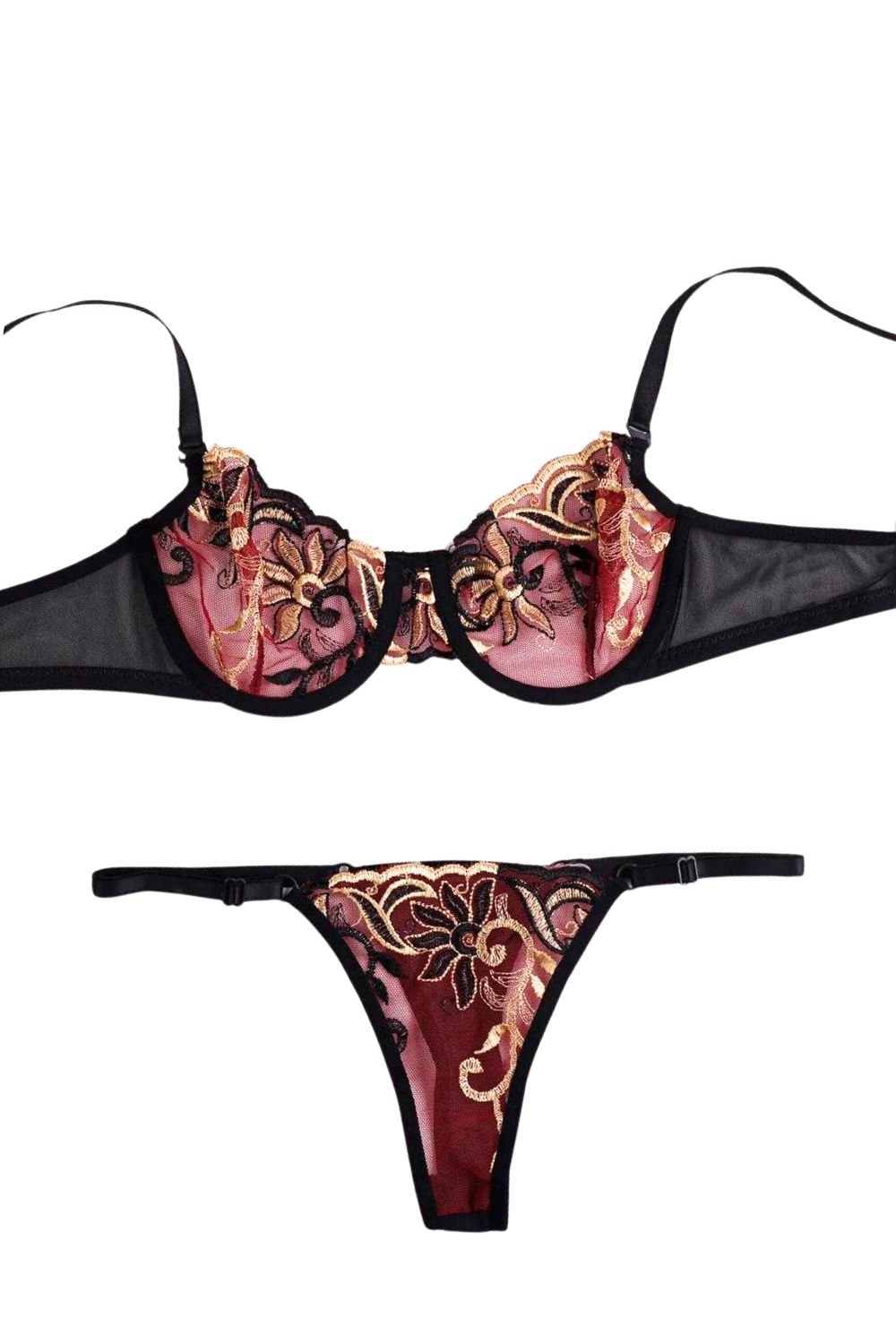 Elorian Couture Lingerie-Floral Whispers - Valencia Bra Set-İç Giyim Setleri-2-Milagron.com