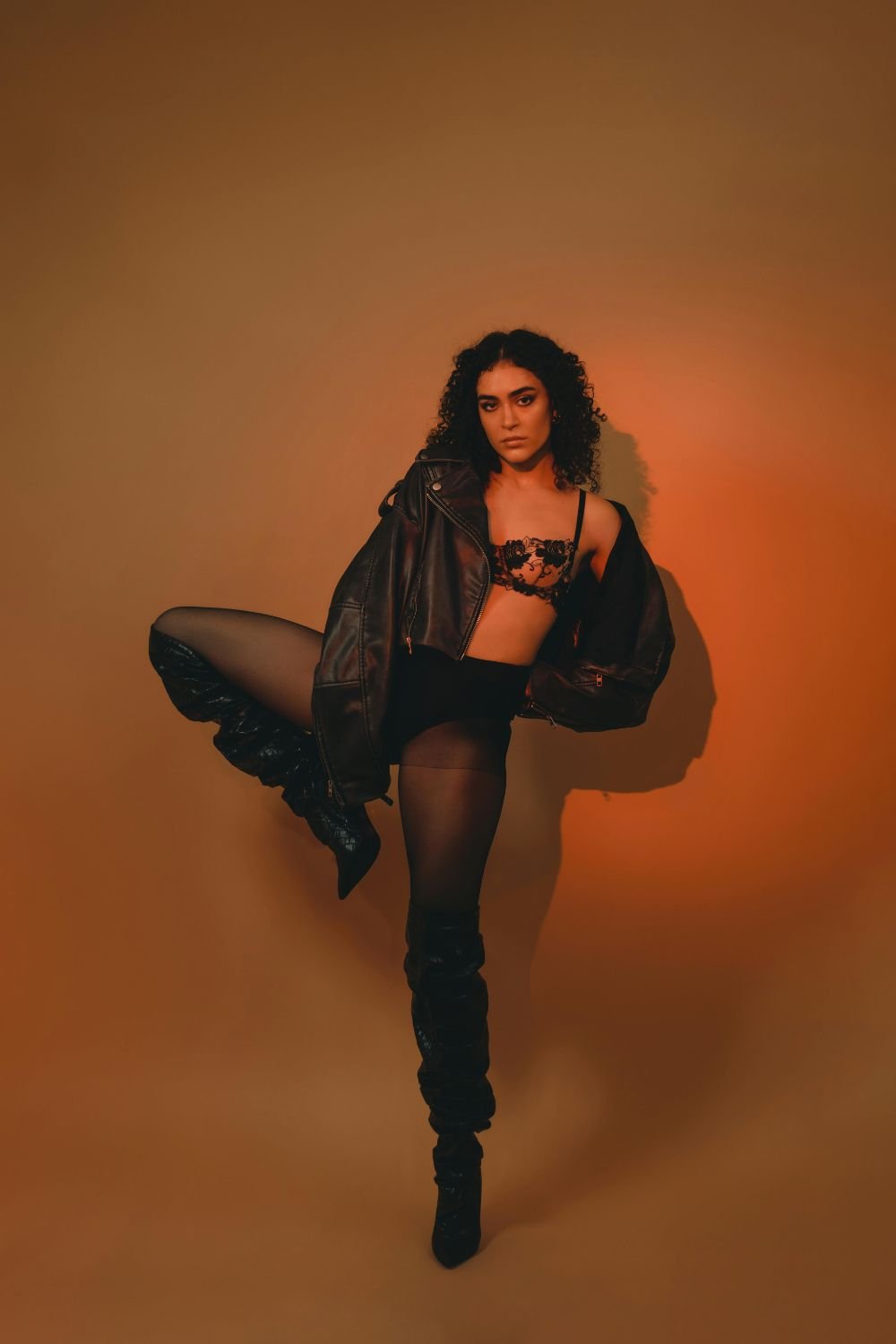 Elorian Couture Lingerie-Rosalyn Veil Bra Set - Black-İç Giyim Setleri-5-Milagron.com