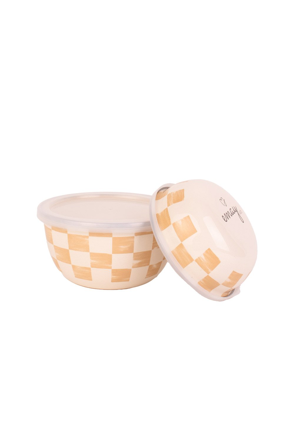 Emaylab-Beige Emaye İkili Kase Seti-Tabak & Kase-3-Milagron.com