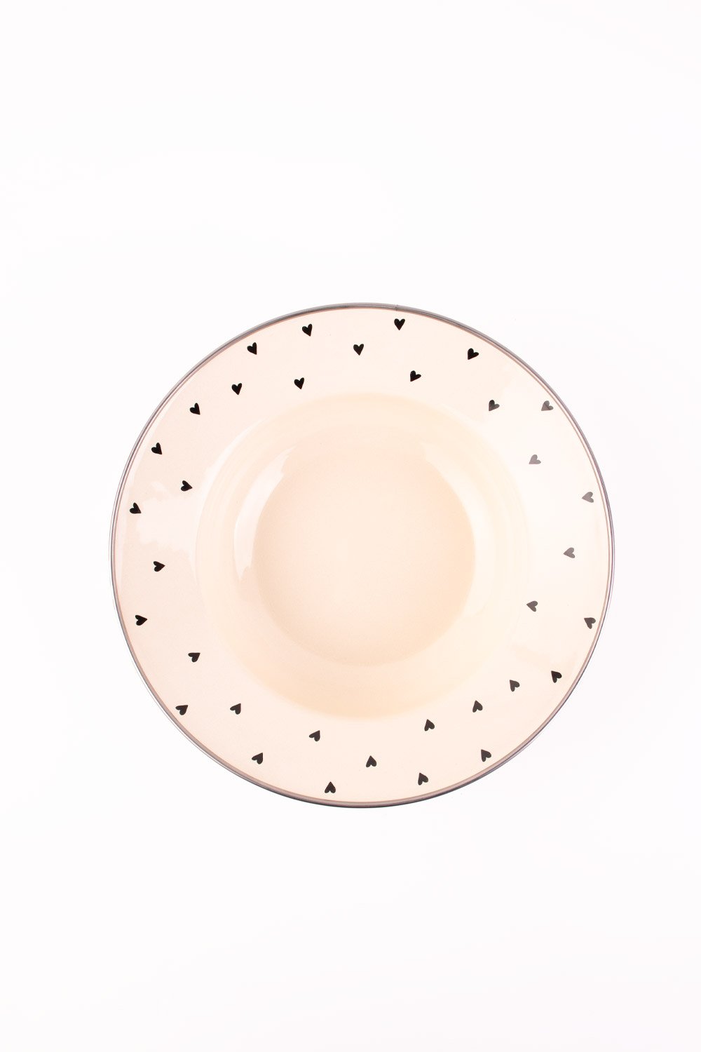 Emaylab-Black Cupid Emaye Çukur Makarna Ve Salata Tabağı-Tabak & Kase-1-Milagron.com