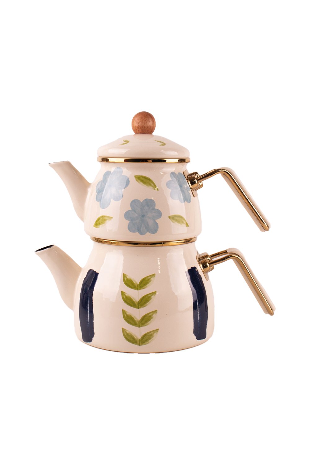 Emaylab-Bloom Emaye Çaydanlık / El Yakmayan Kulplu-Sunum Aksesuarları-1-Milagron.com