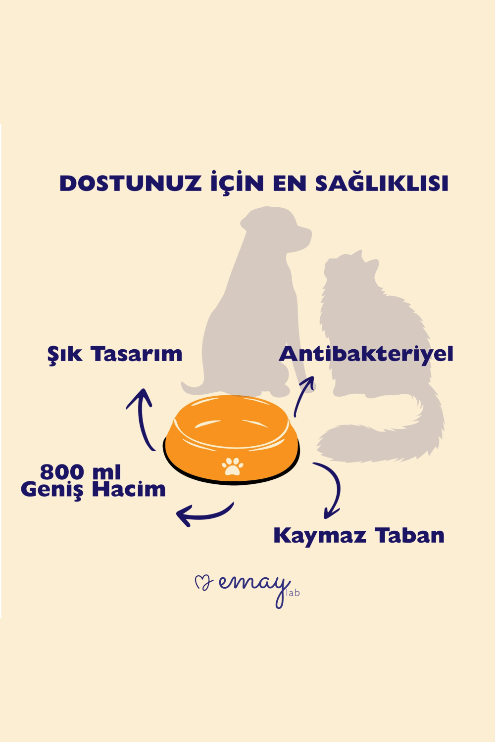 Emaylab-Emaylab Kedi/Köpek Mama Kabı Terazzo-Kedi-5-Milagron.com