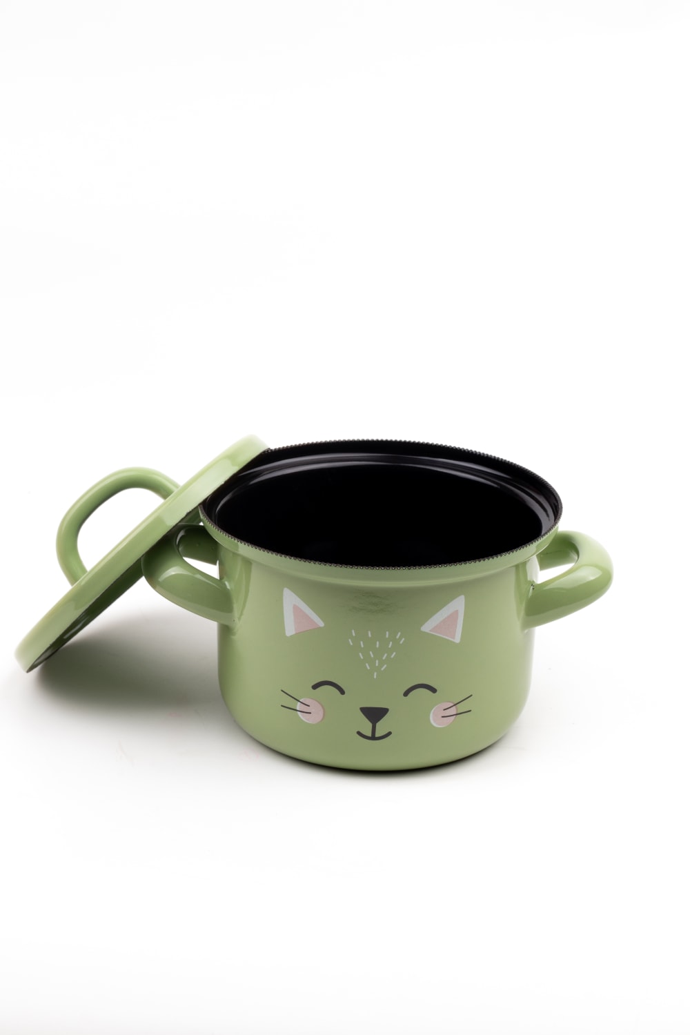 Emaylab-Little Cat Emaye 12cm Bebek Tenceresi (850 Ml)-Mutfak Aksesuarları-2-Milagron.com