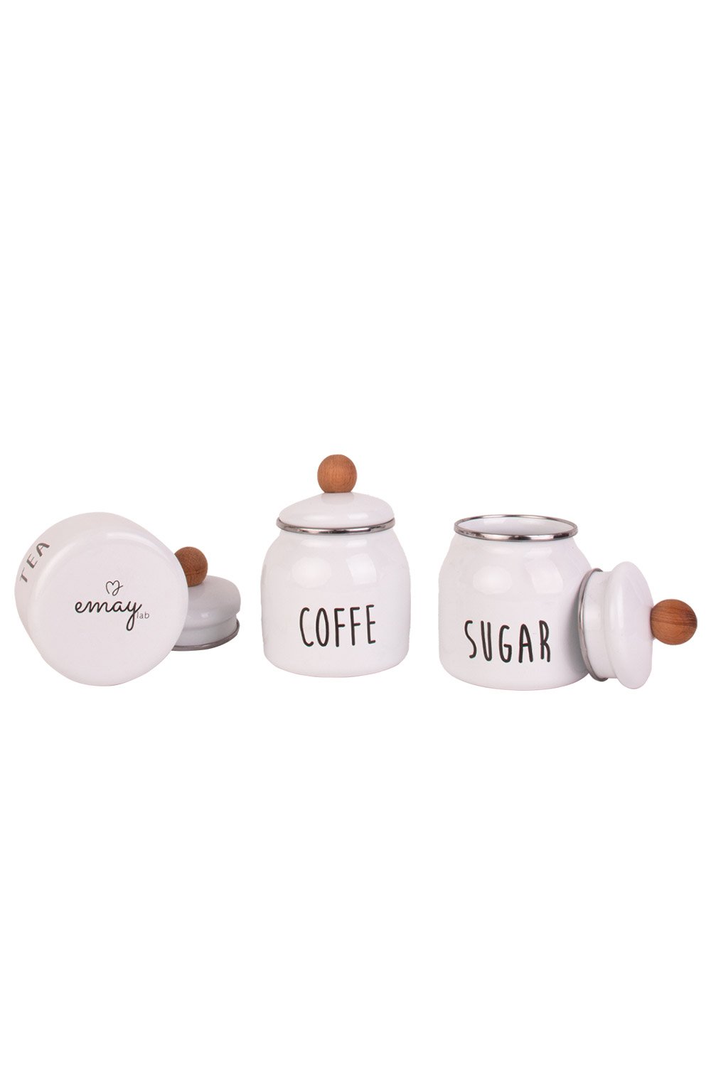 Emaylab-Motto 3'lü Emaye Baharatlık Seti-Sunum Aksesuarları-2-Milagron.com