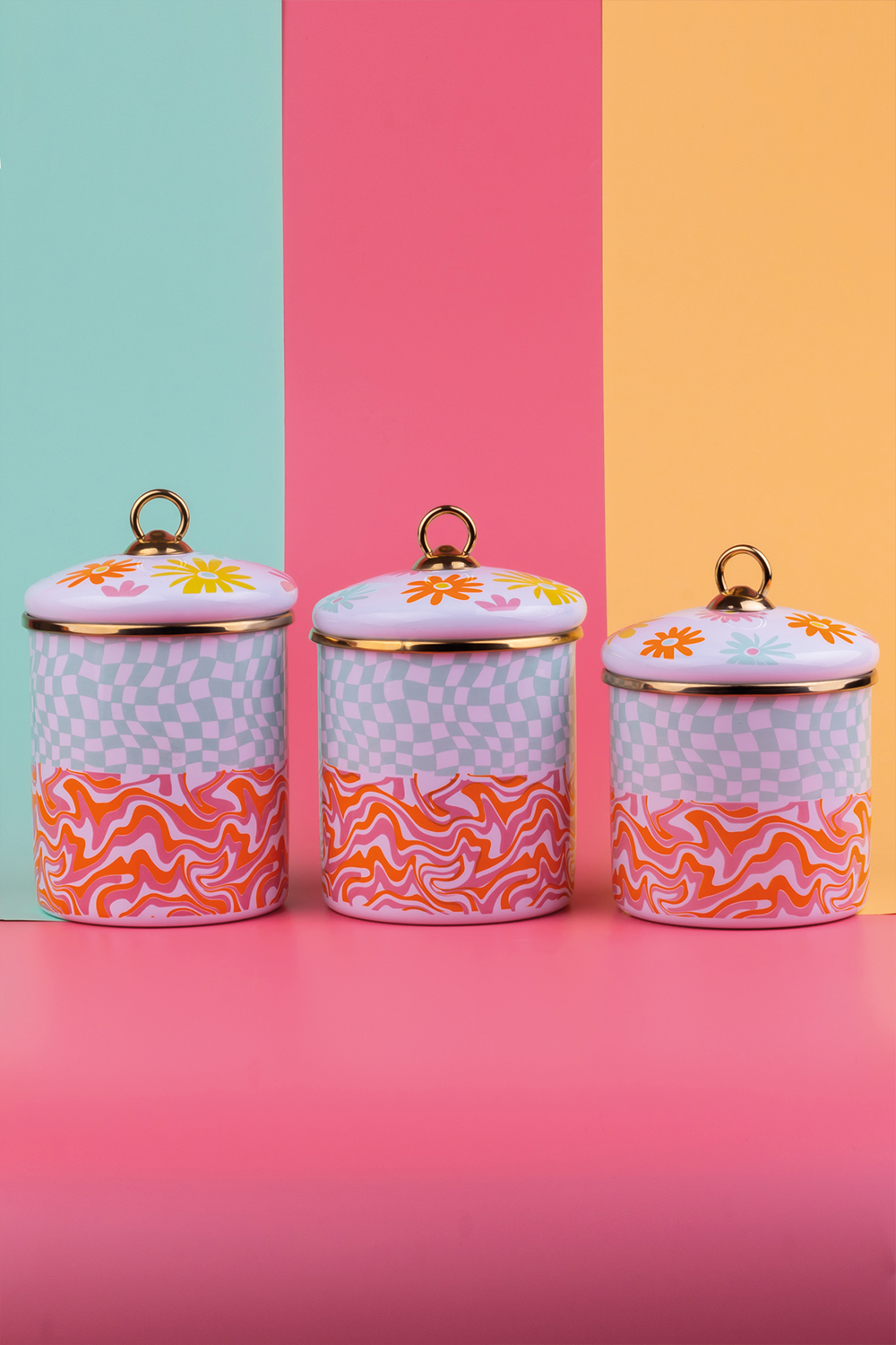 Emaylab-Retro Hippie Emaye Baharatlık / Kavanoz Seti-Sunum Aksesuarları-1-Milagron.com