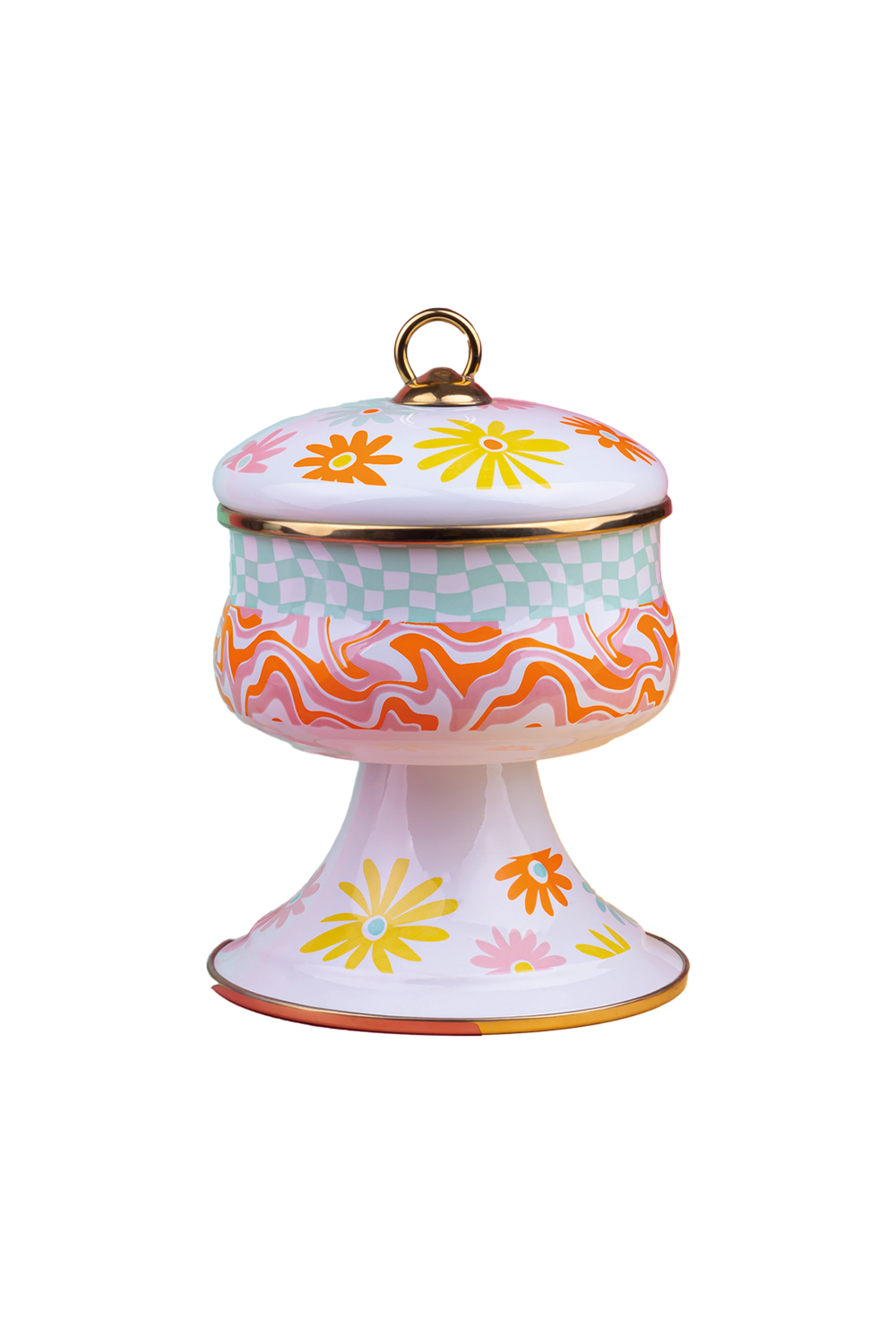 Emaylab-Retro Hippie Emaye Şekerlik-Sunum Aksesuarları-2-Milagron.com