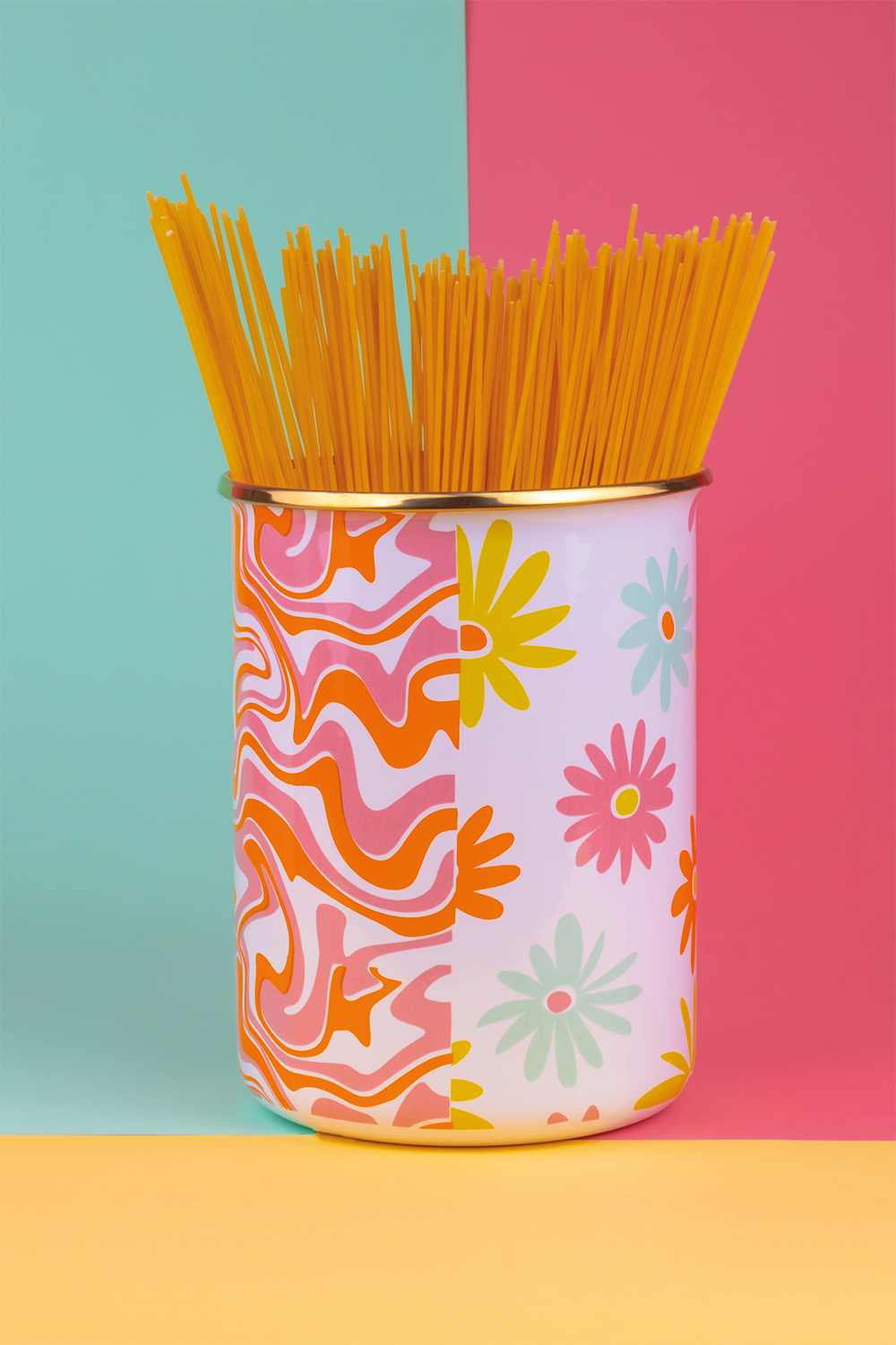 Emaylab-Retro Hippie Emaye Vazo/kaşıklık-Sunum Aksesuarları-1-Milagron.com