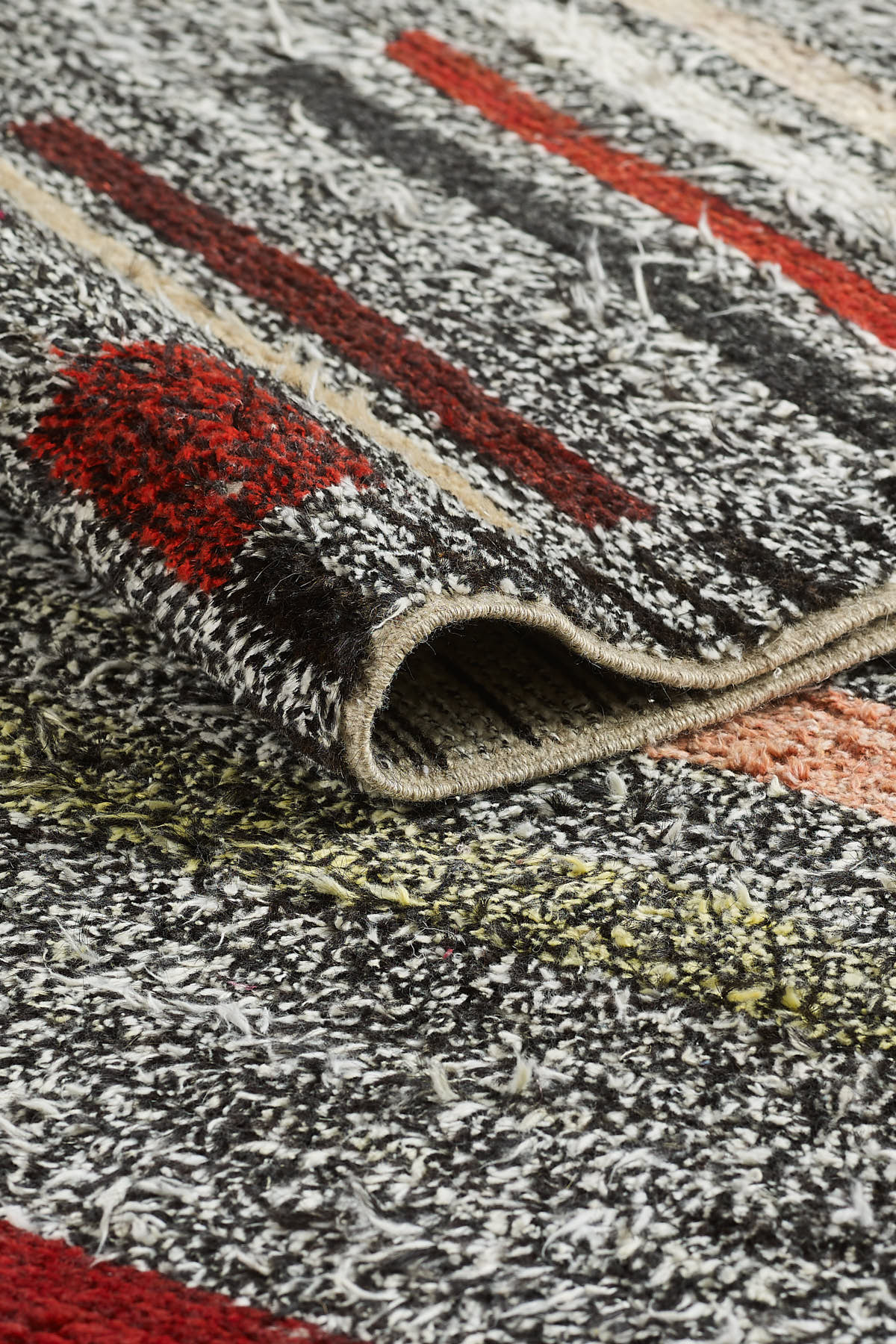 Empera-Antik Halı Recycle Etnik Desenli El Dokuması Salon Halısı E0020-3-Milagron.com