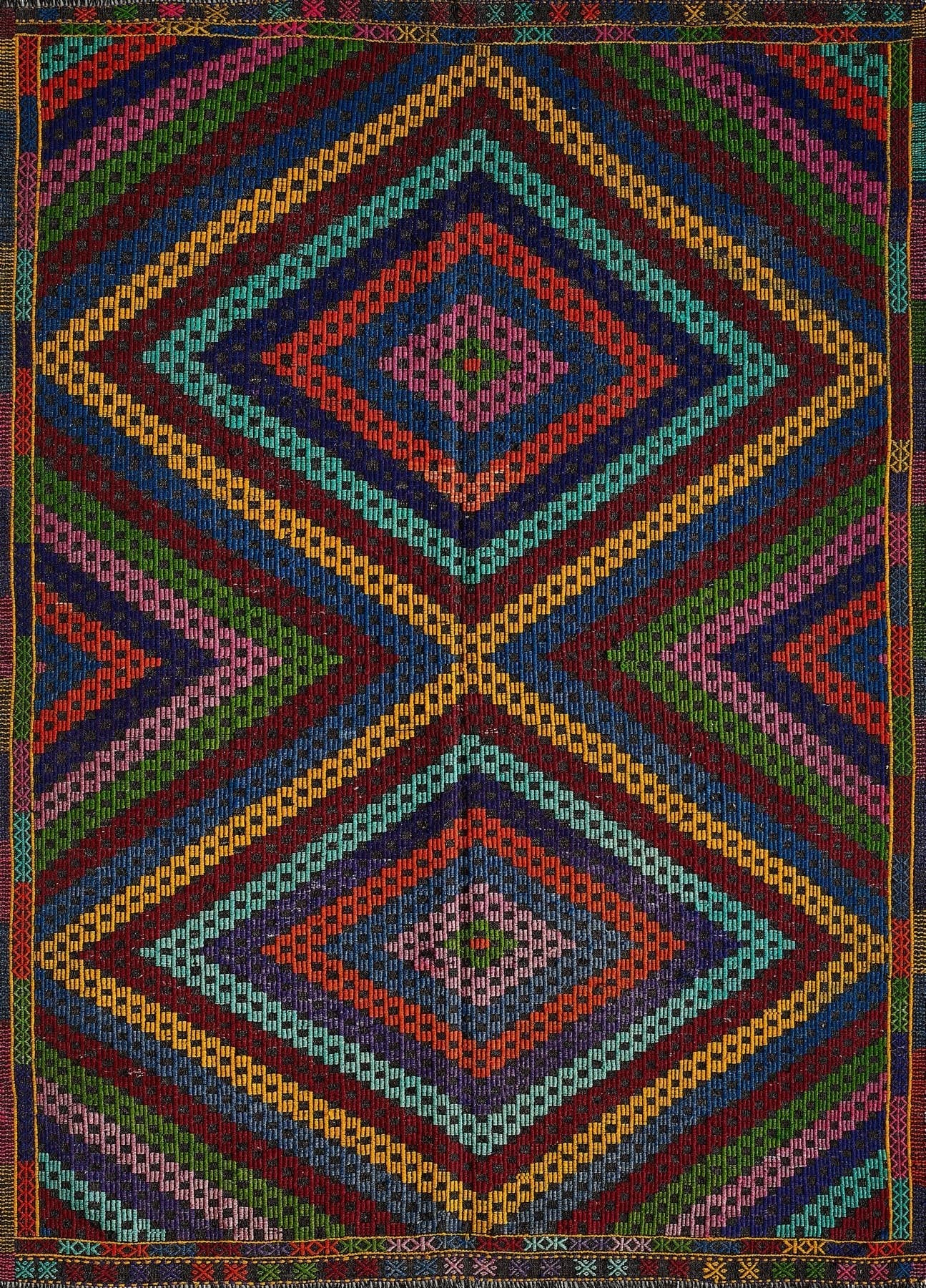 Empera-Antik Kilim Cecim Etnik Desenli El Dokuması Hav Vermez Kilim E0538-1-Milagron.com