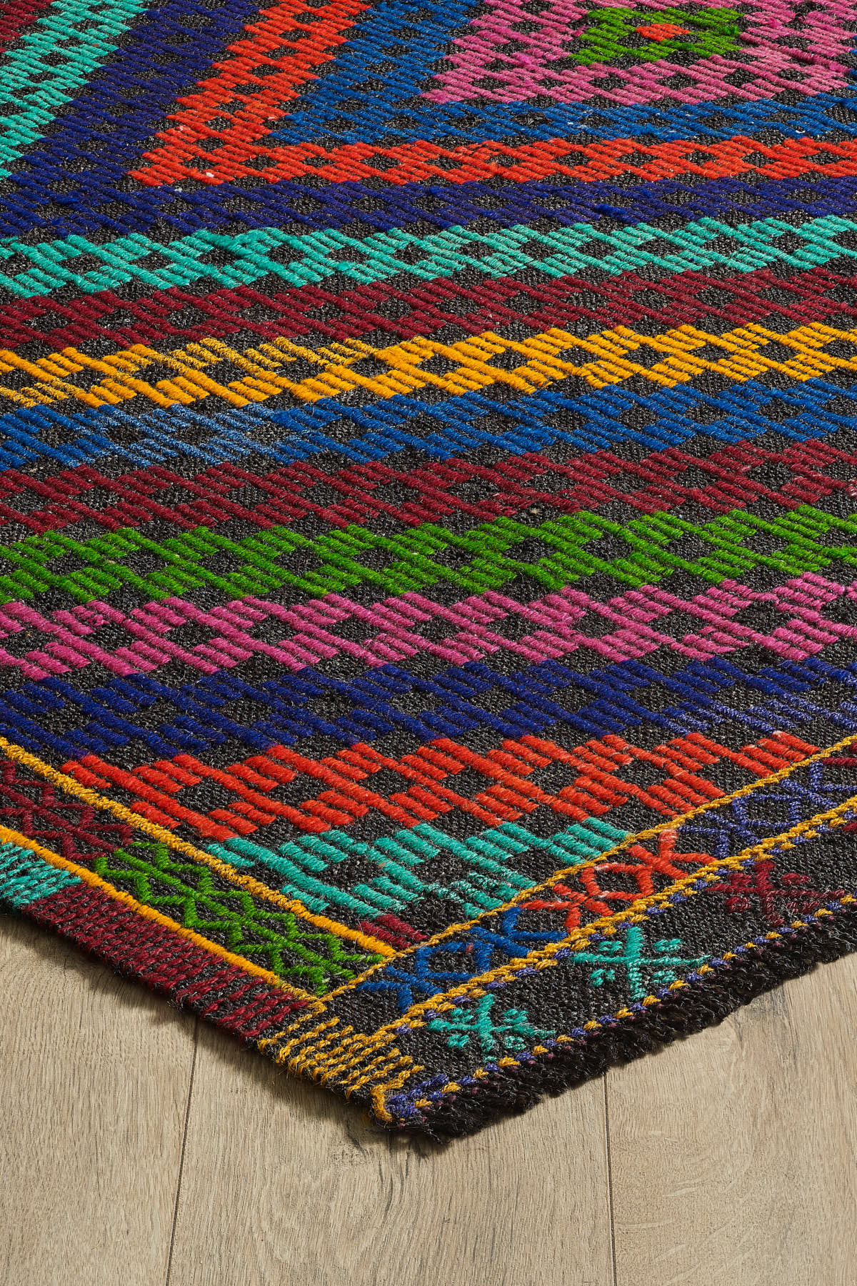 Empera-Antik Kilim Cecim Etnik Desenli El Dokuması Hav Vermez Kilim E0538-2-Milagron.com