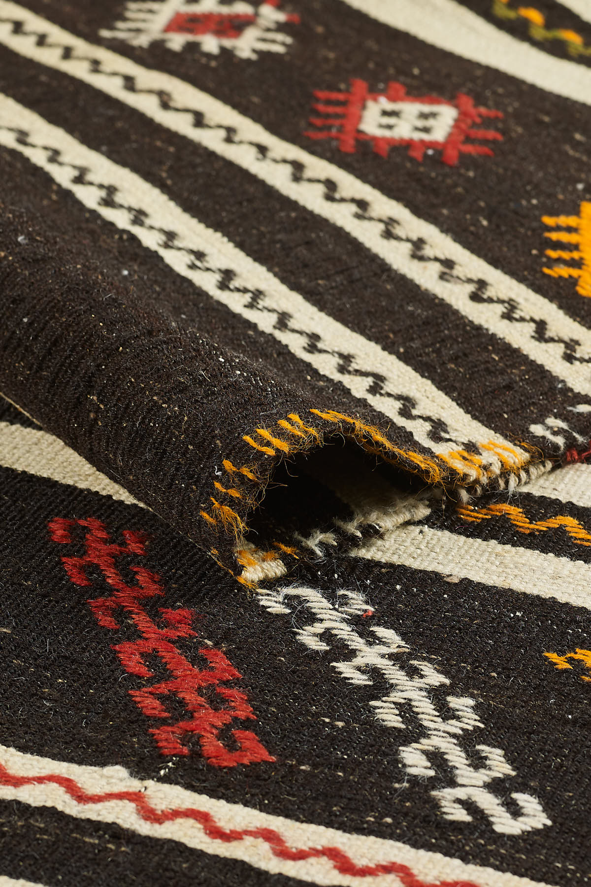 Empera-Antik Kilim Kıl Kilim Etnik Desenli El Dokuması Kilim E0505-3-Milagron.com