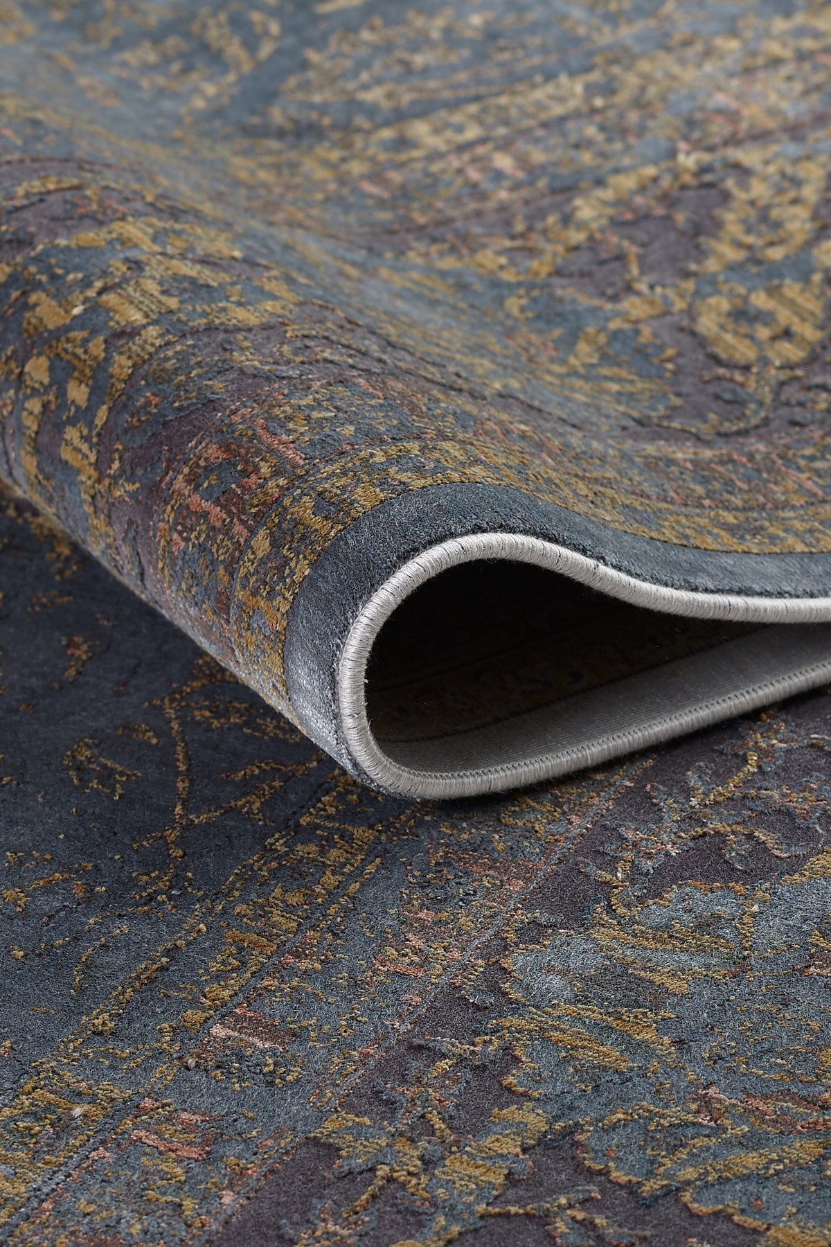 Empera-Gordion Gris Kendinden Saçaklı Modern Halı-3-Milagron.com