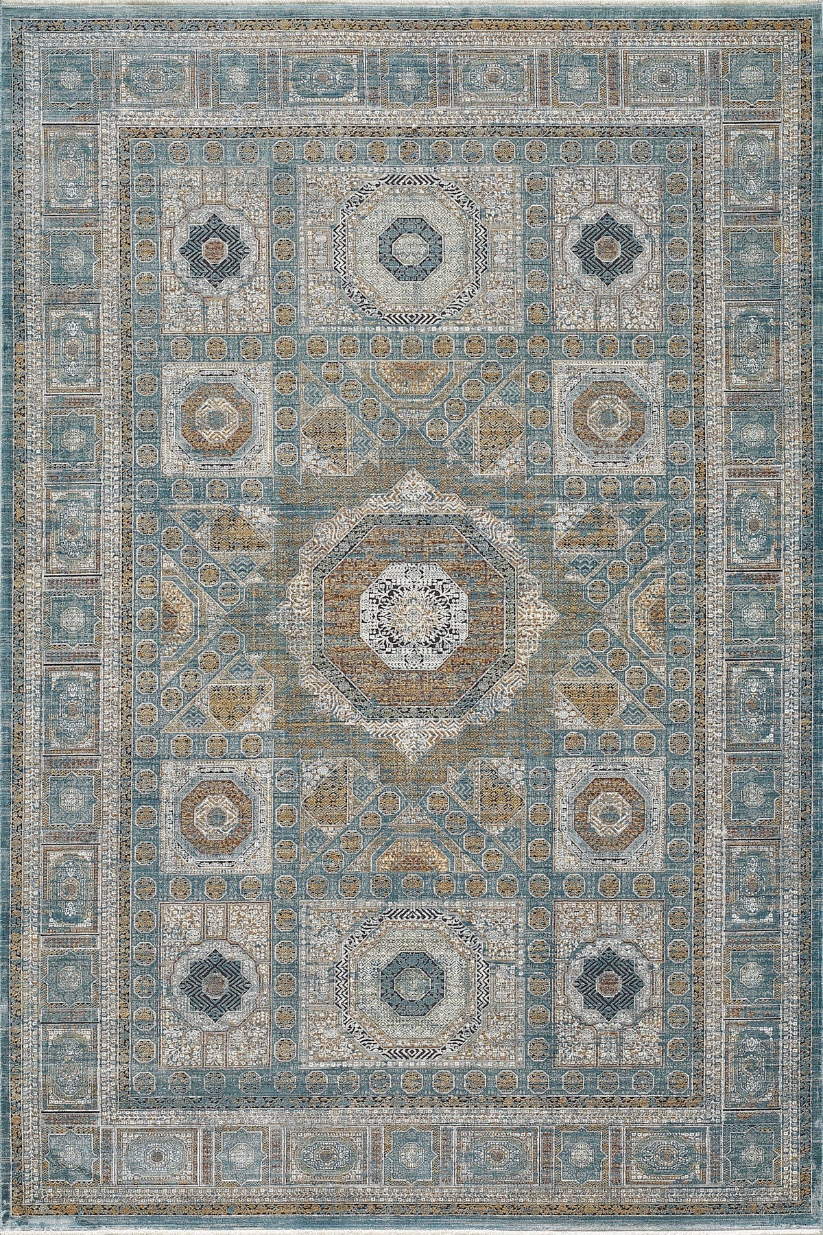 Empera-Heritage Norma Kendinden Saçaklı Modern Klasik Eskitme Halı-1-Milagron.com