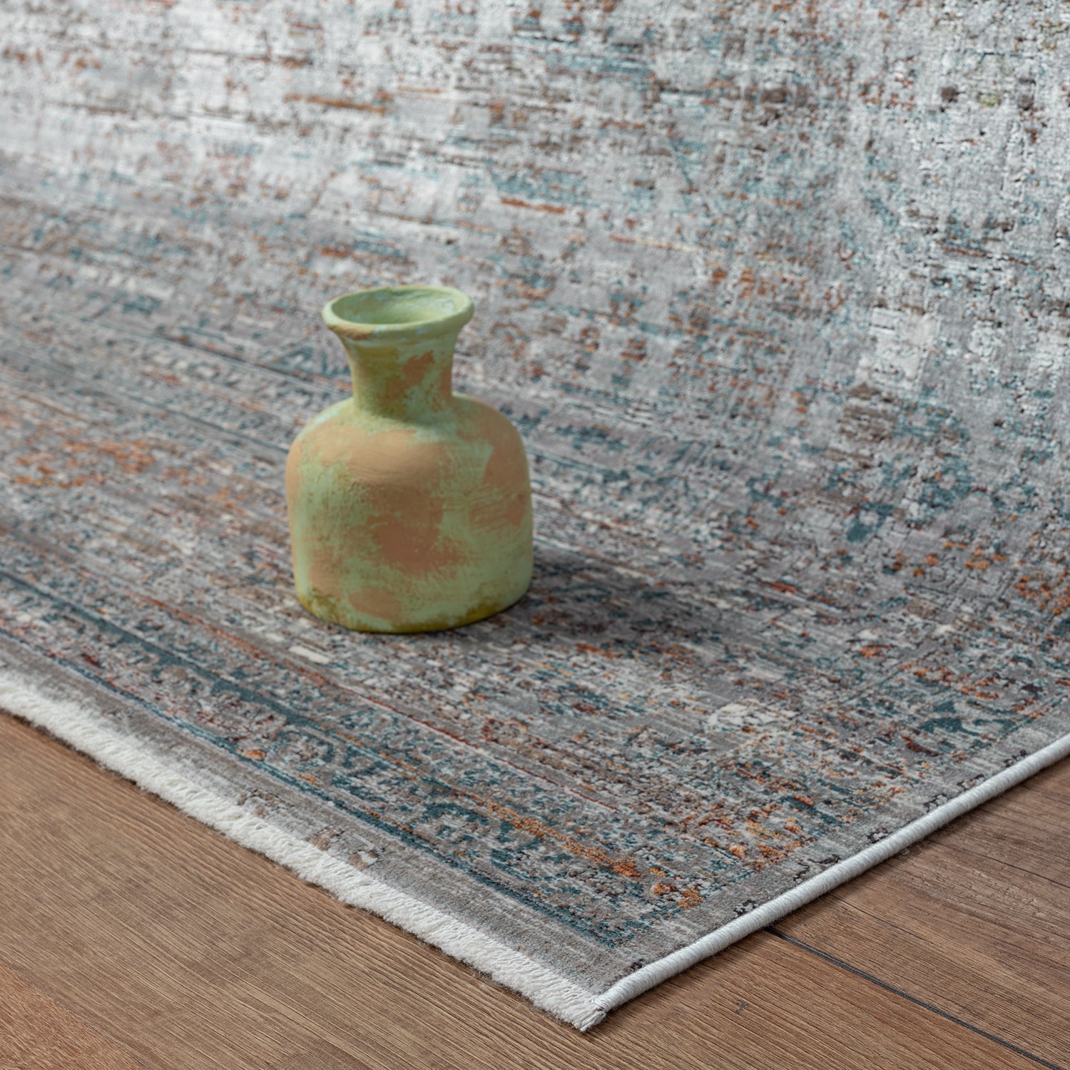 Empera-Heritage Renda Kendinden Saçaklı Modern Klasik Eskitme Halı-3-Milagron.com