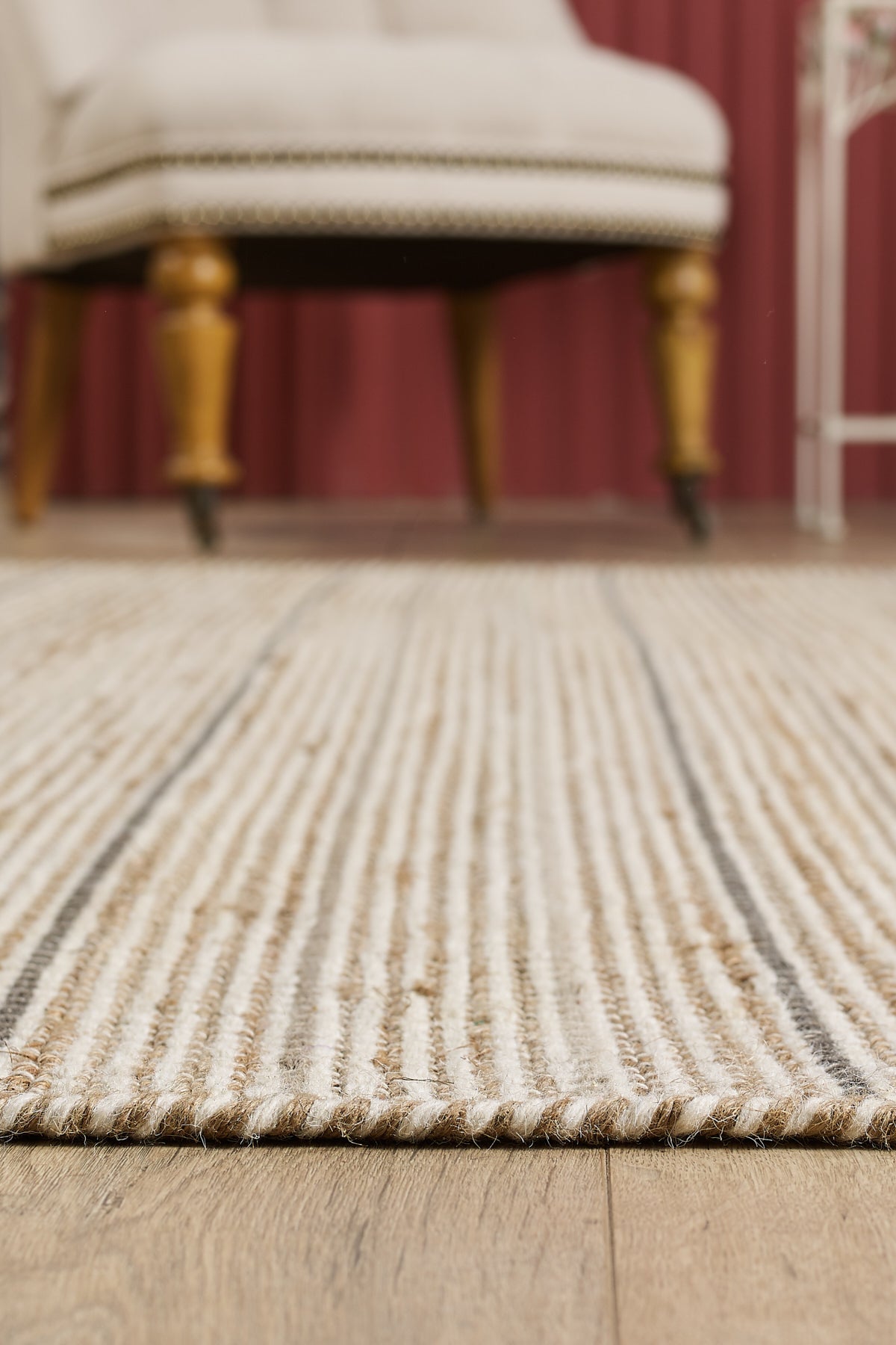 Empera-Lafel Slate Grey Jüt Hasır Halı-4-Milagron.com