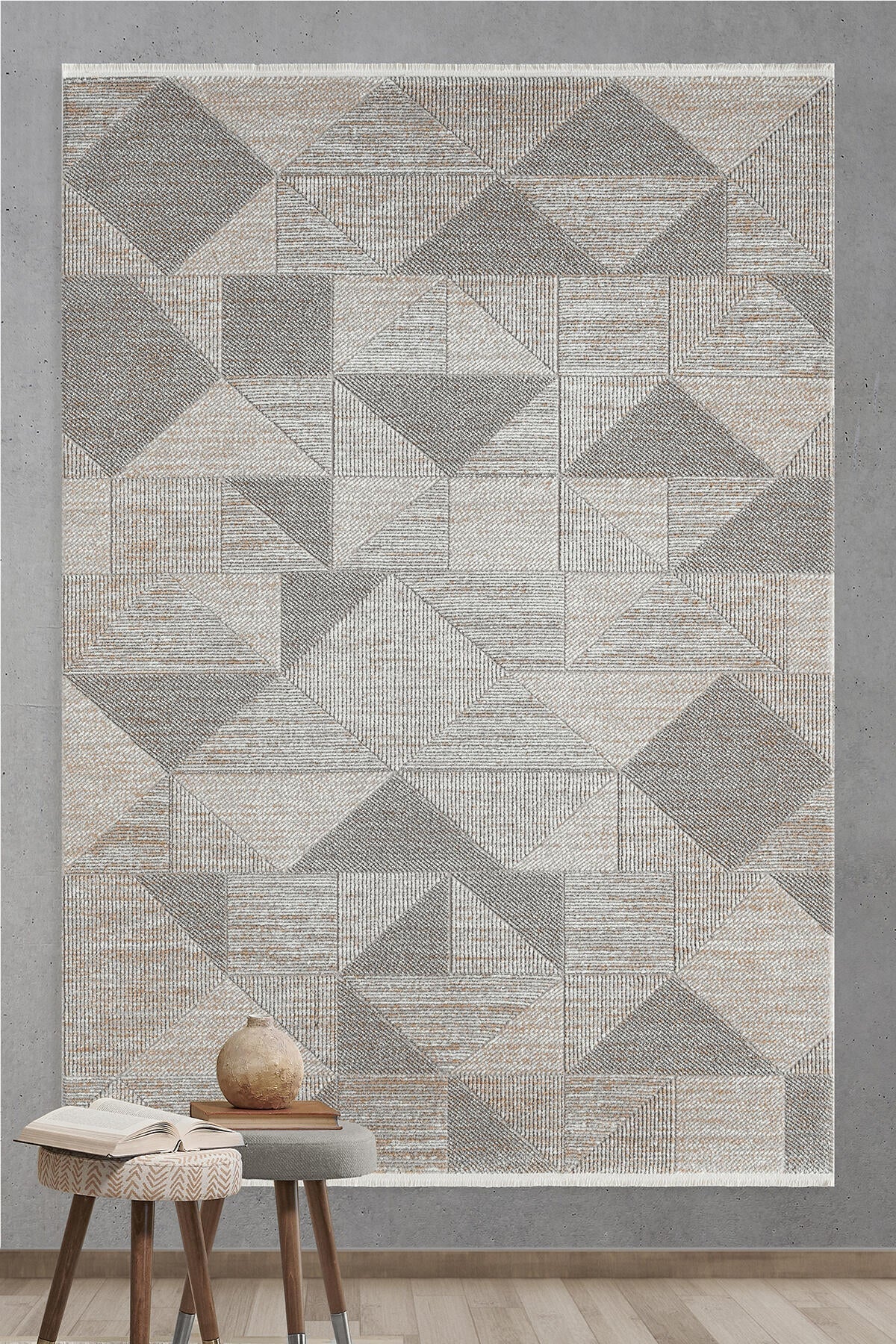 Empera-Pena Lichen Geometrik Desenli Modern Halı-2-Milagron.com