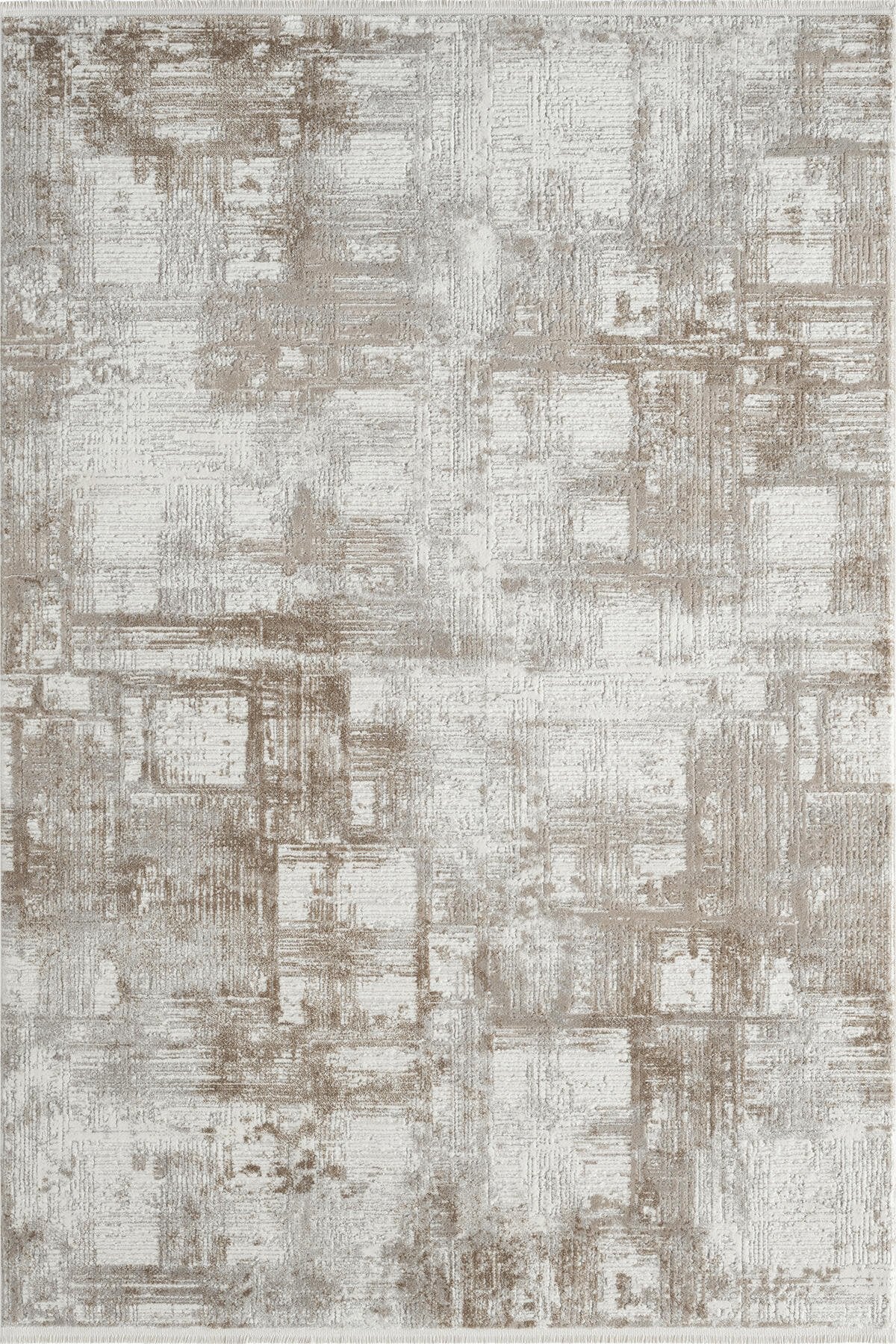 Empera-Pena Papaya Geometrik Desenli Krem Halı-1-Milagron.com