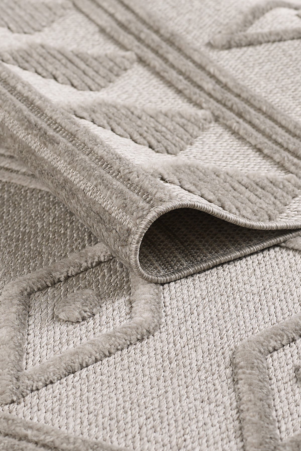 Empera-Shibori Lead Grey Kaymaz Tabanlı Antialerjik Halı-3-Milagron.com