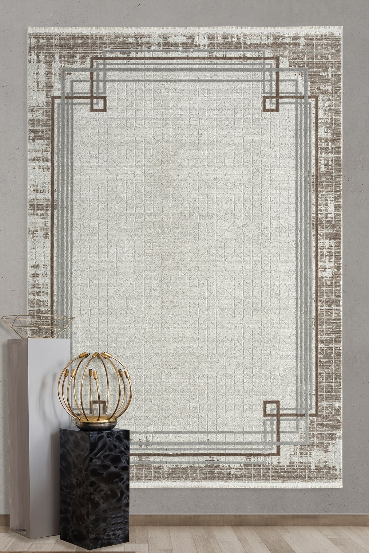 Empera-Terra Boulder Modern Klasik Çerçeveli Halı-2-Milagron.com