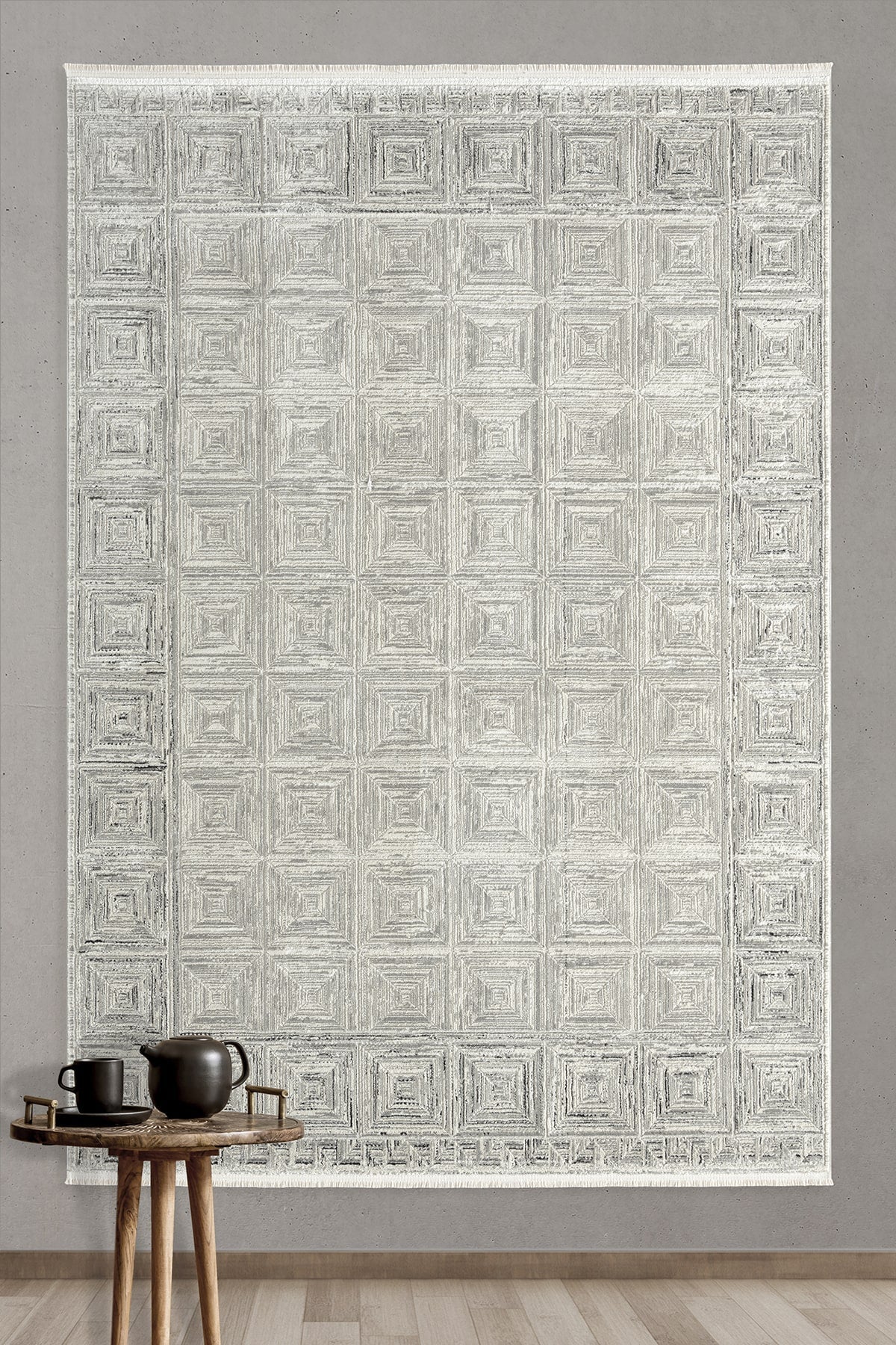 Empera-Terra Lichen Modern Geometrik Oturma Odası Halısı-2-Milagron.com