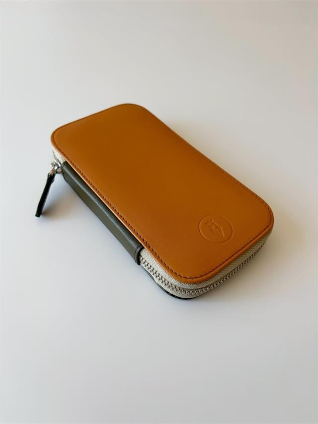 Eng Leather-Deri Koleksiyonu 3'lü Kalem Çantası Tan Olive-Deri Kalem Çantası-5-Milagron.com