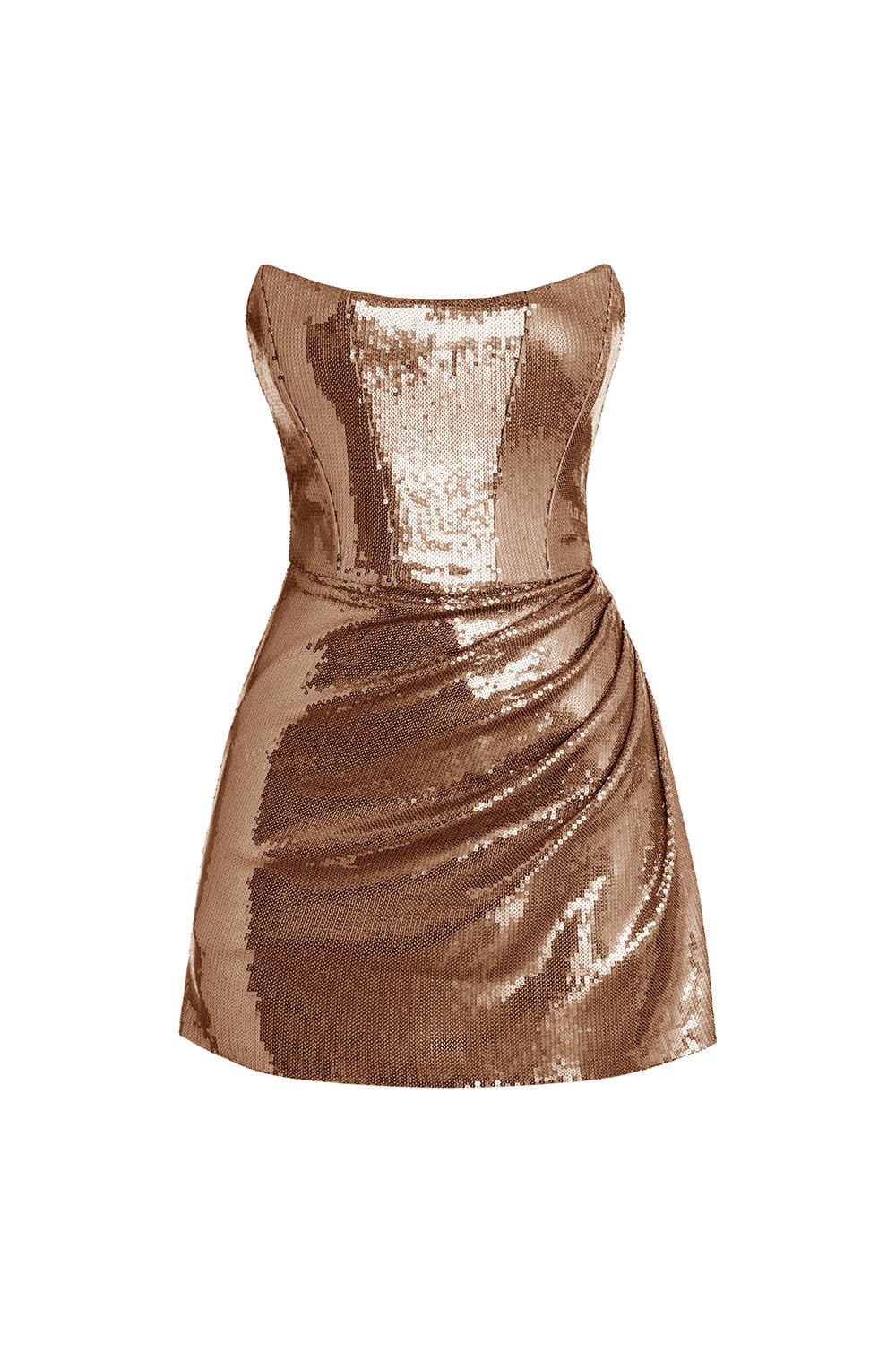 Esotte-Ally Bakır Payetli Elbise-Elbise-1-Milagron.com