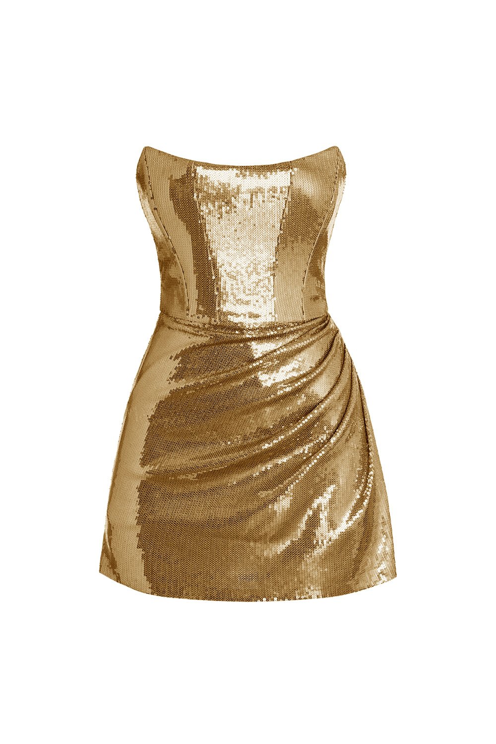 Esotte-Ally Gold Payetli Elbise-Elbise-1-Milagron.com