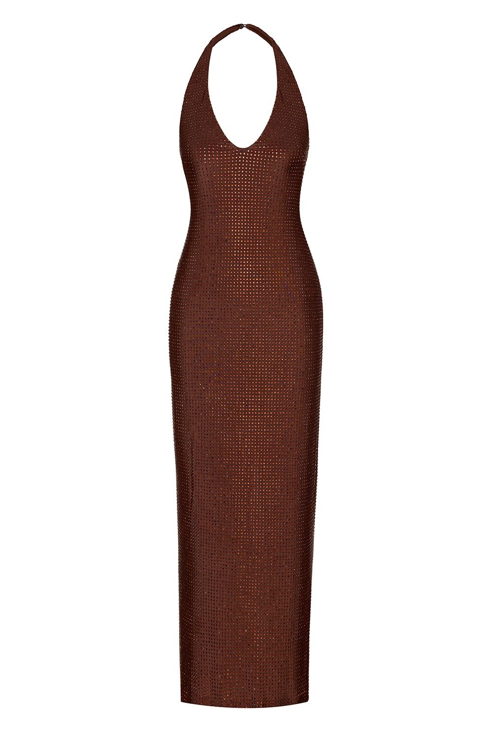 Esotte-Di̇xi̇e Taşlı Acı Kahve Elbise-Elbise-1-Milagron.com