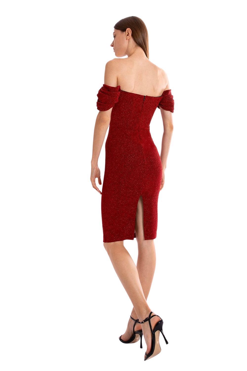 Esotte-Lucy Korse Kırmızı Elbise-Elbise-3-Milagron.com