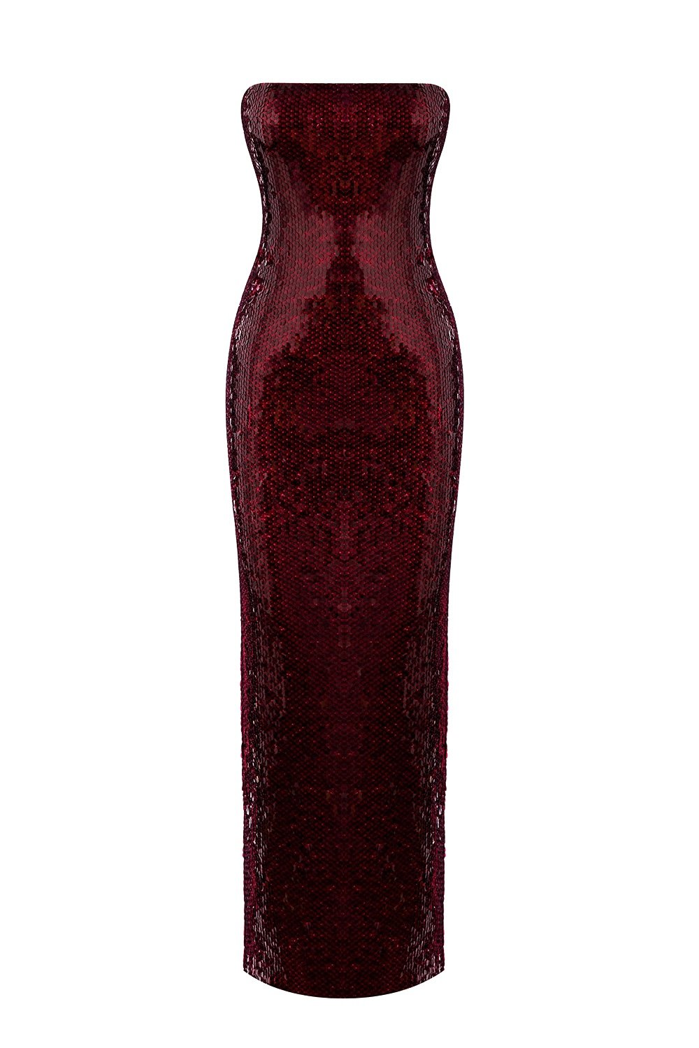 Esotte-Ruby Bordo Payetli Elbise-Elbise-1-Milagron.com