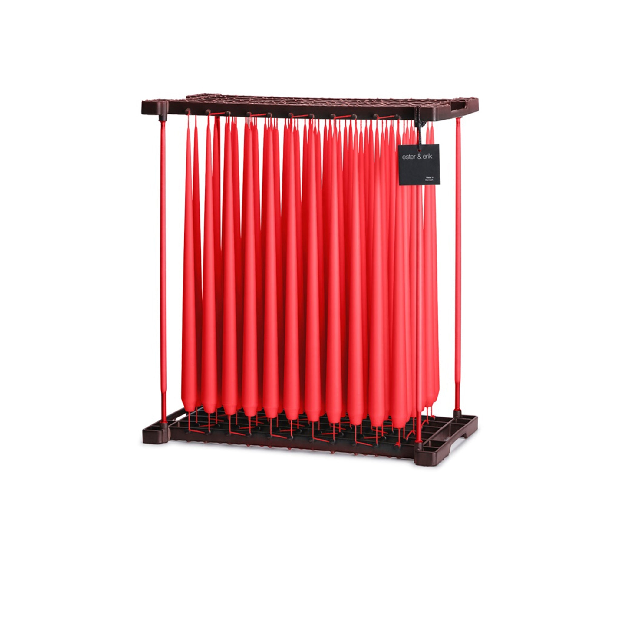 Ester&Erik-Kırmızı Kokusuz 2'li Uzun Konik Mum 42 Cm-Mum-2-Milagron.com