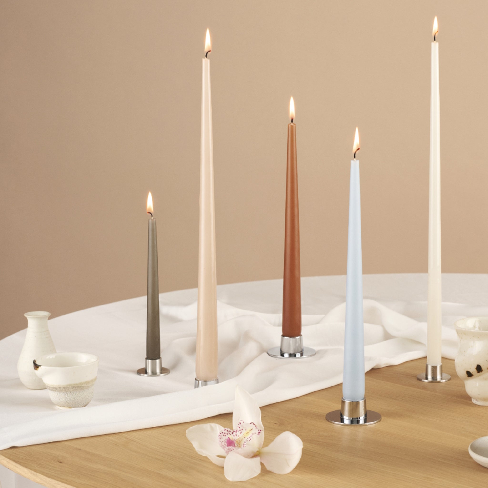 Ester&Erik-Mavi Kokusuz 2'li Konik Mum 32 Cm-Mum-3-Milagron.com